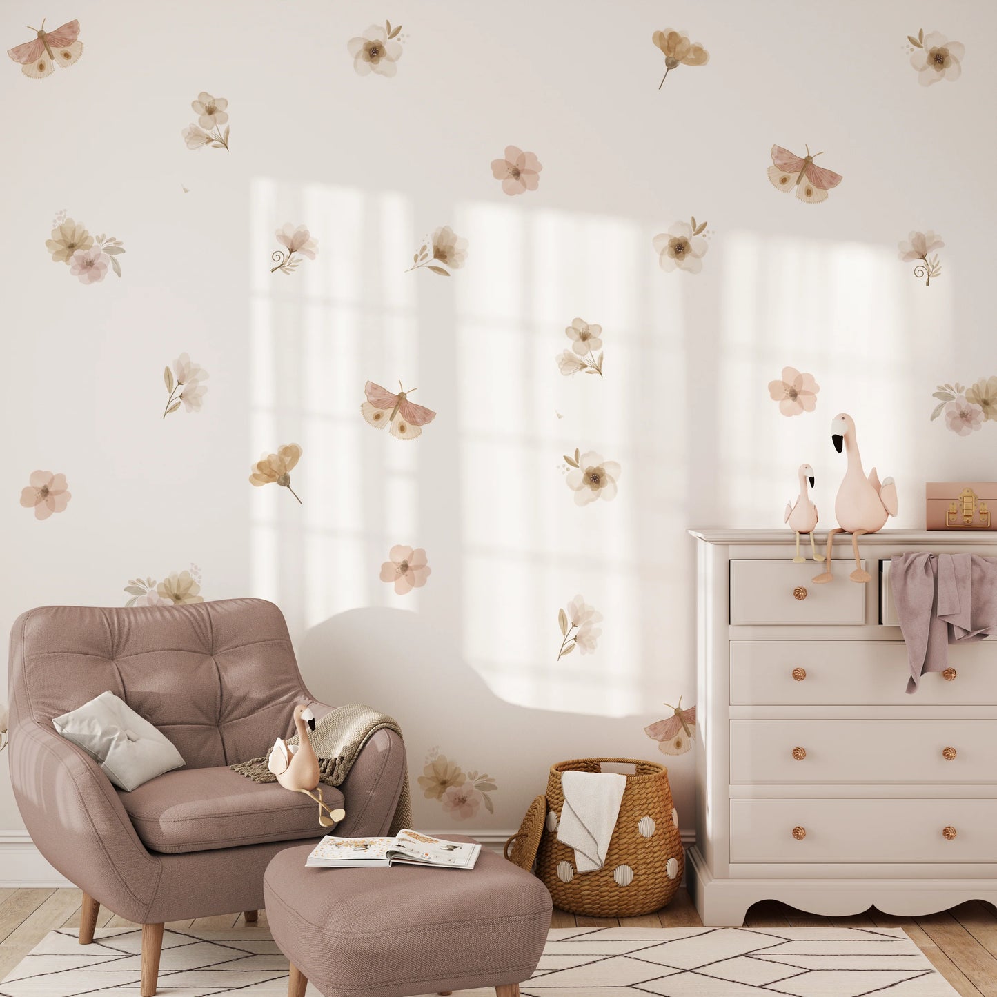 Boho Butterfly Wall Stickers (Peel and Stick Decals)