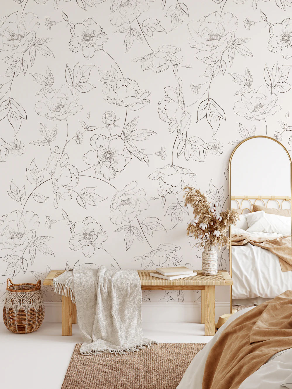Peony Floral Peel and Stick Wallpaper