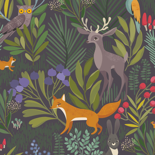 Woodland Friends Peel and Stick Wallpaper