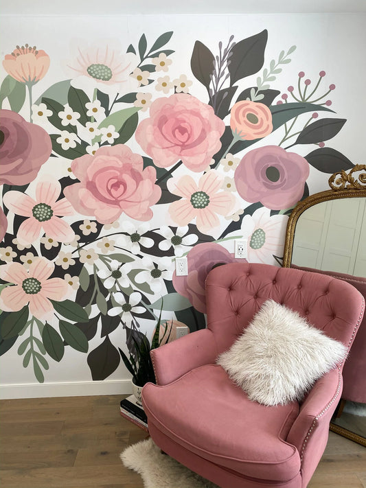 A Pocketful of Posies Wall Mural (Peel & Stick)