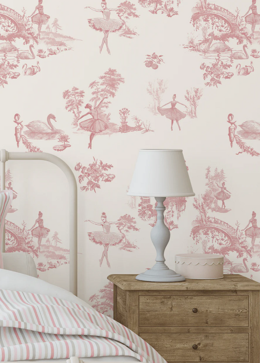 Ballerina Toile Wallpaper