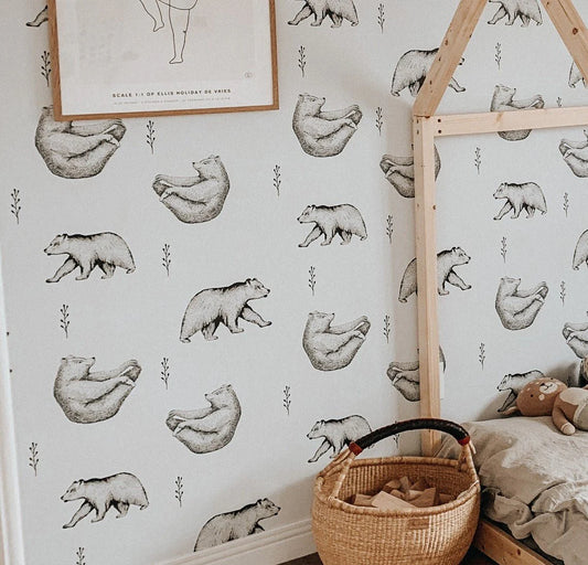 Bear Peel and Stick Wallpaper