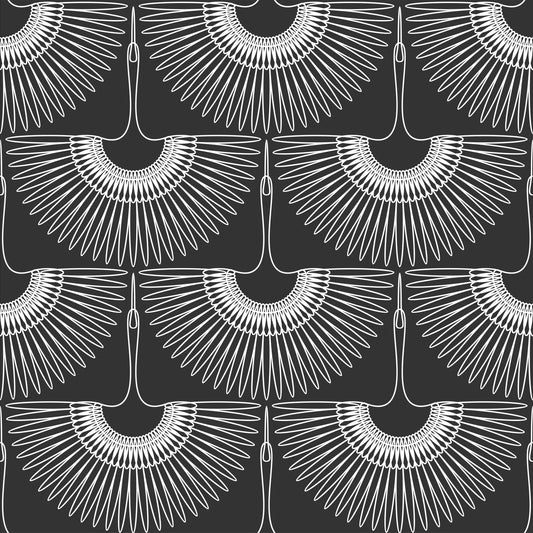 Black Swan Removable Peel and Stick Wallpaper (Crane)