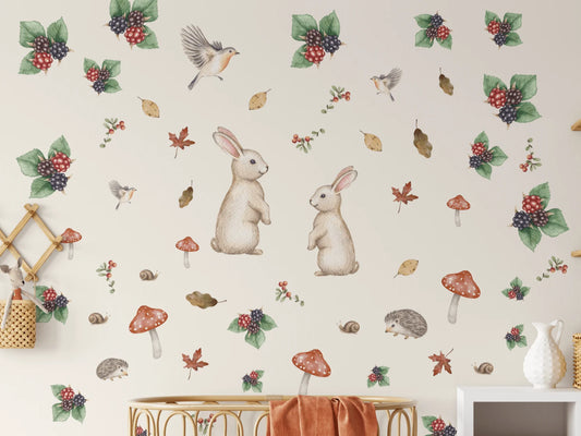 Blackberry Friends Wall Stickers (Peel and Stick Decals)