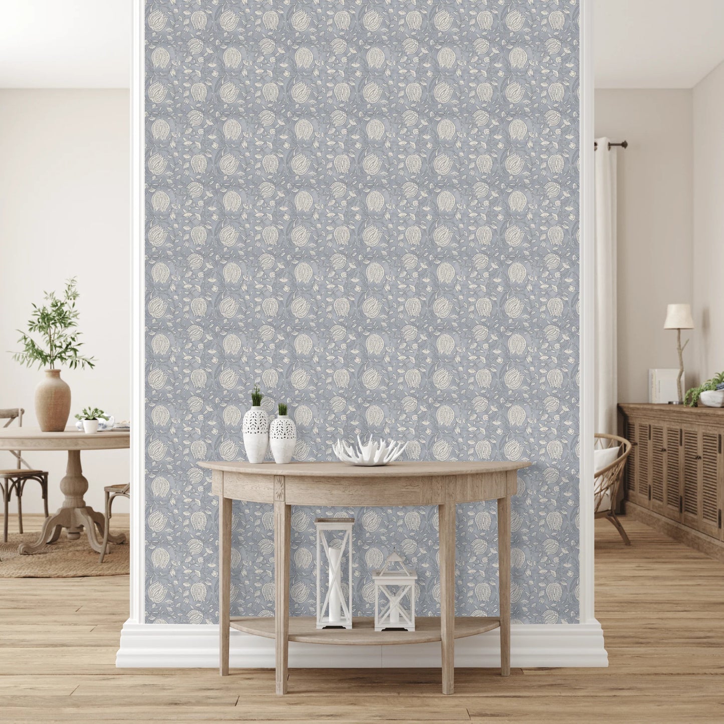 Blue Lotus Peel and Stick Wallpaper