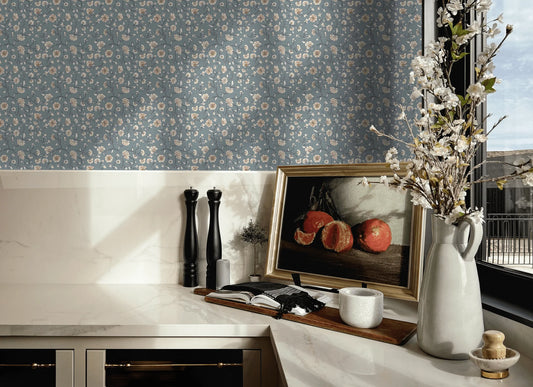 Blue Vintage Floral Peel and Stick Wallpaper
