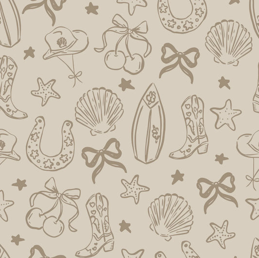 Coastal Cowgirl Peel and Stick Wallpaper (Neutral Brown)