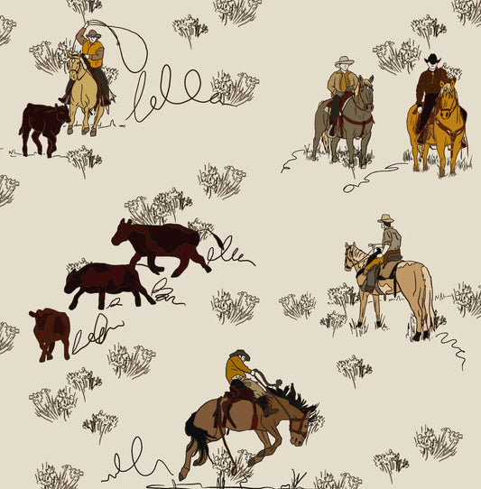 Cowboy Peel and Stick Wallpaper (Western Wallpaper)