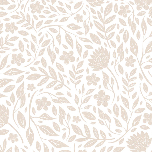 Cream Blossom Peel and Stick Wallpaper