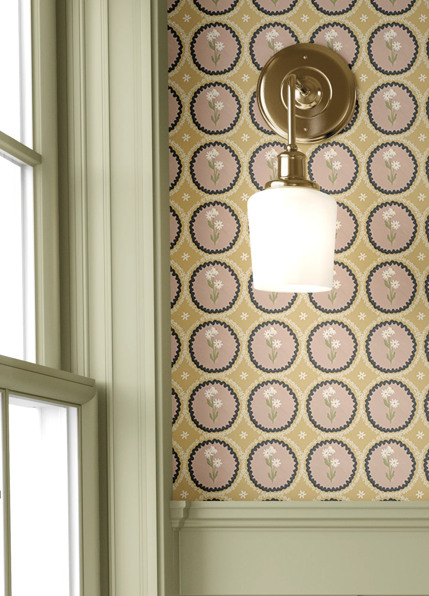 Dusty Pink Scallop Wallpaper