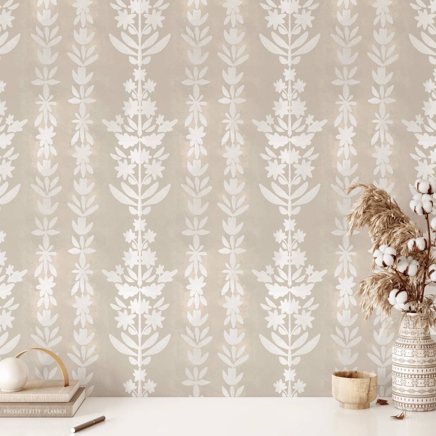 Earthy Tones Wallpaper, Peel & Stick and Removable