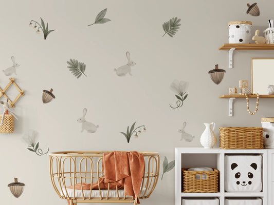 Enchanted Rabbit Wall Stickers (Peel and Stick Decals)