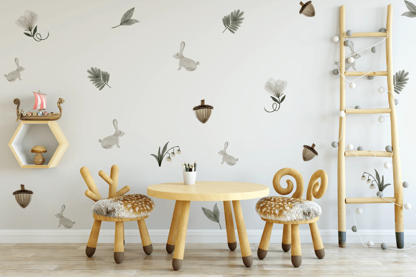 Enchanted Rabbit Wall Stickers (Peel and Stick Decals)