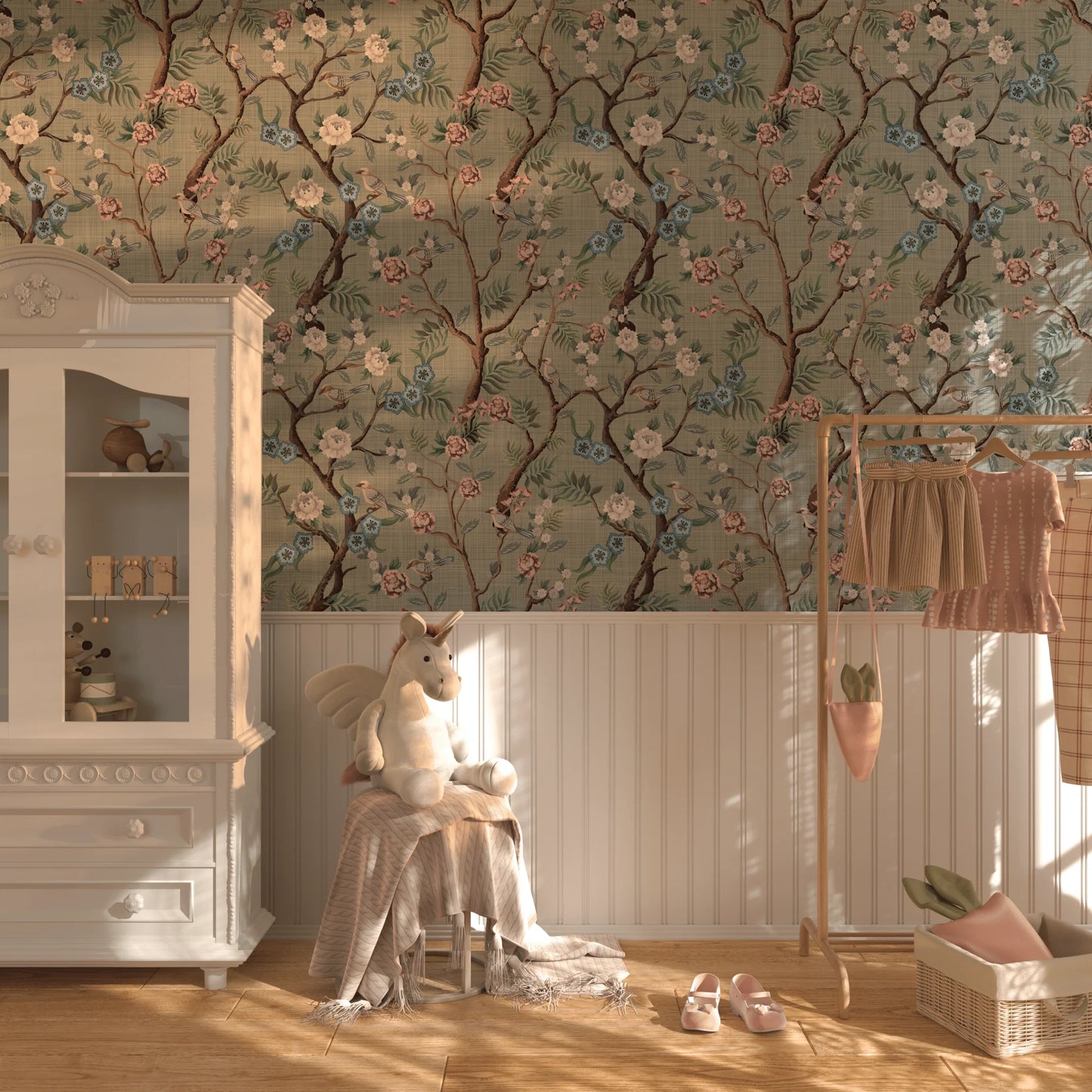 Fine Chinoiserie Peel and Stick Wallpaper