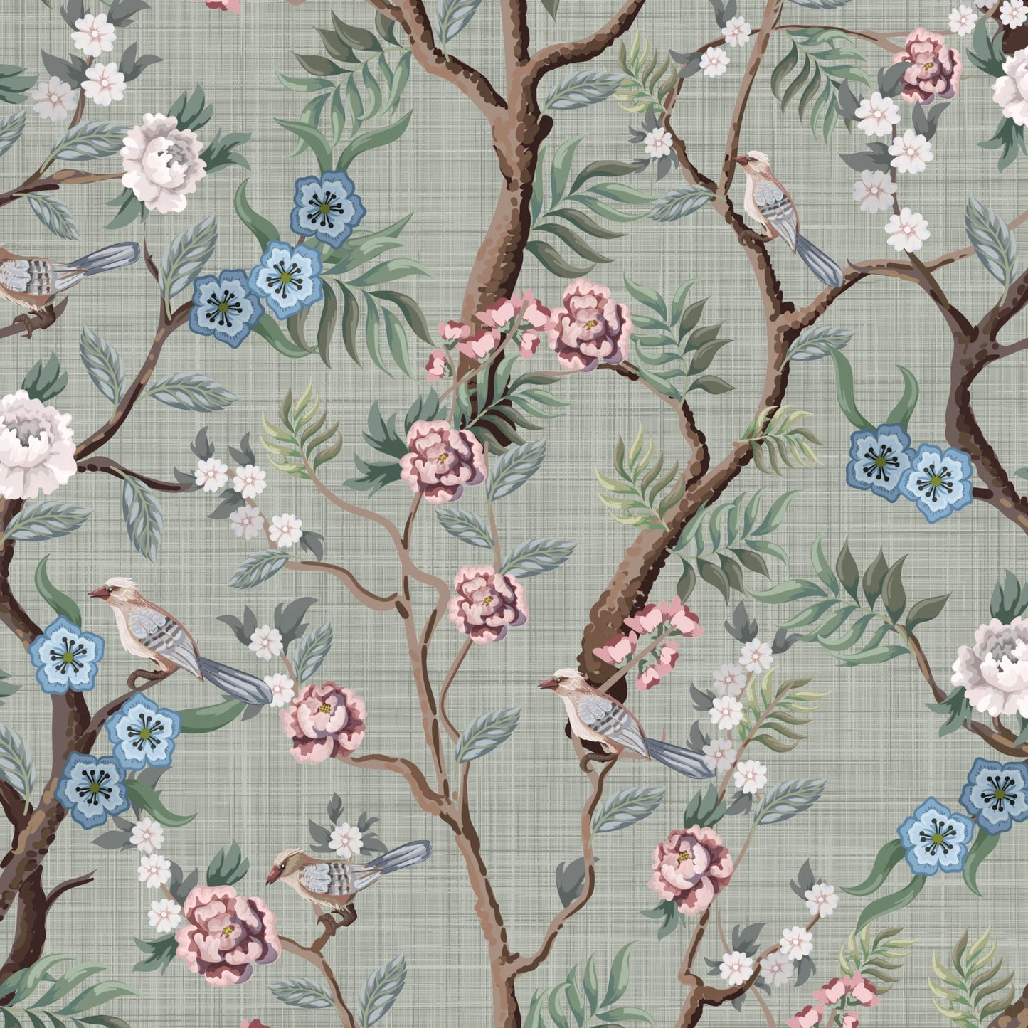 Fine Chinoiserie Peel and Stick Wallpaper