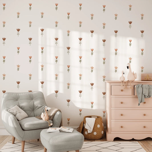 Folk Wildflower Floral Wall Decals