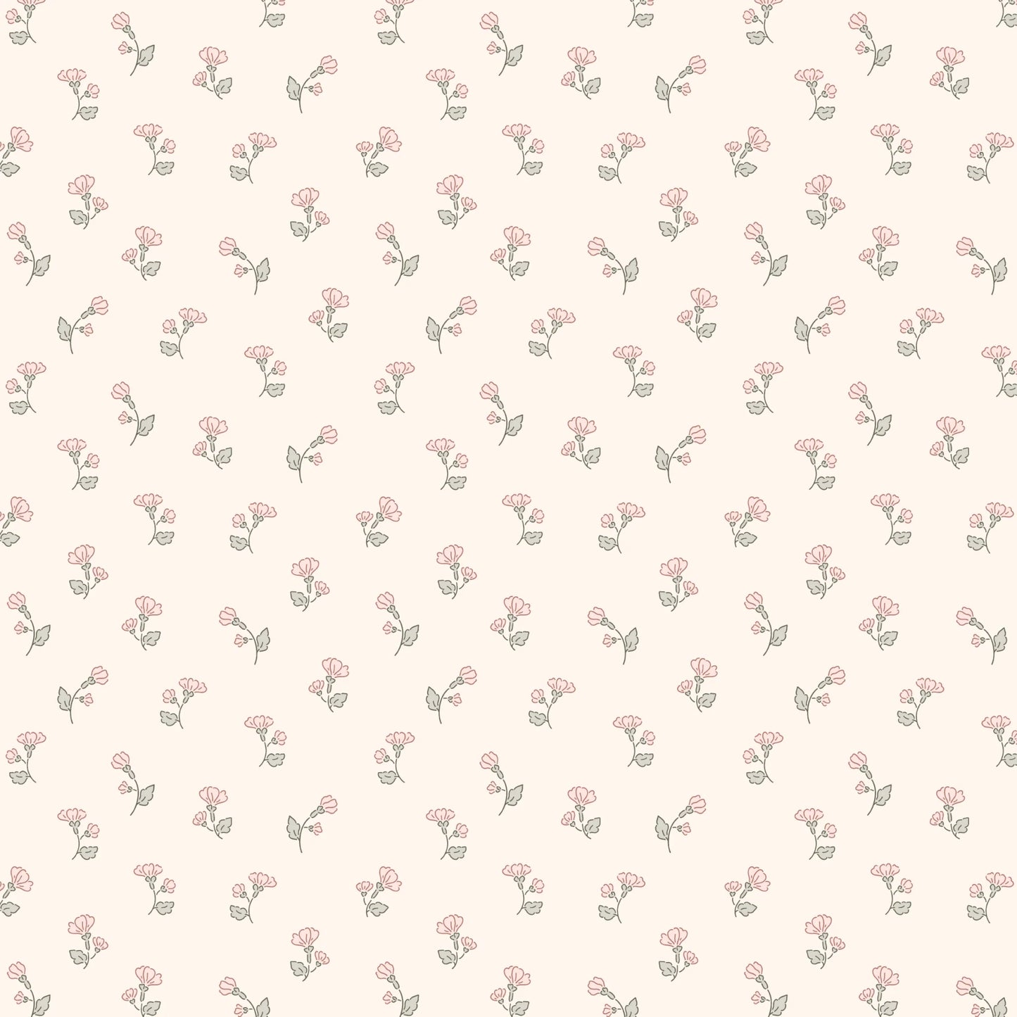 Green and Pink Flowers Peel and Stick Wallpaper