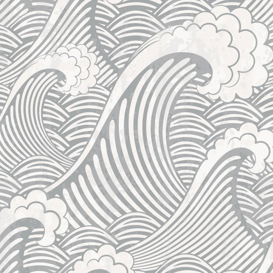 Grey Waves Peel and Stick Wallpaper