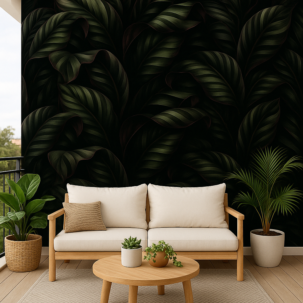Deep Jungle: Dark Green Tropical Wallpaper