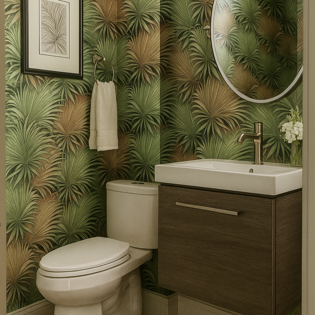 Natural Palms: Tropical Wallpaper for Modern Bathrooms