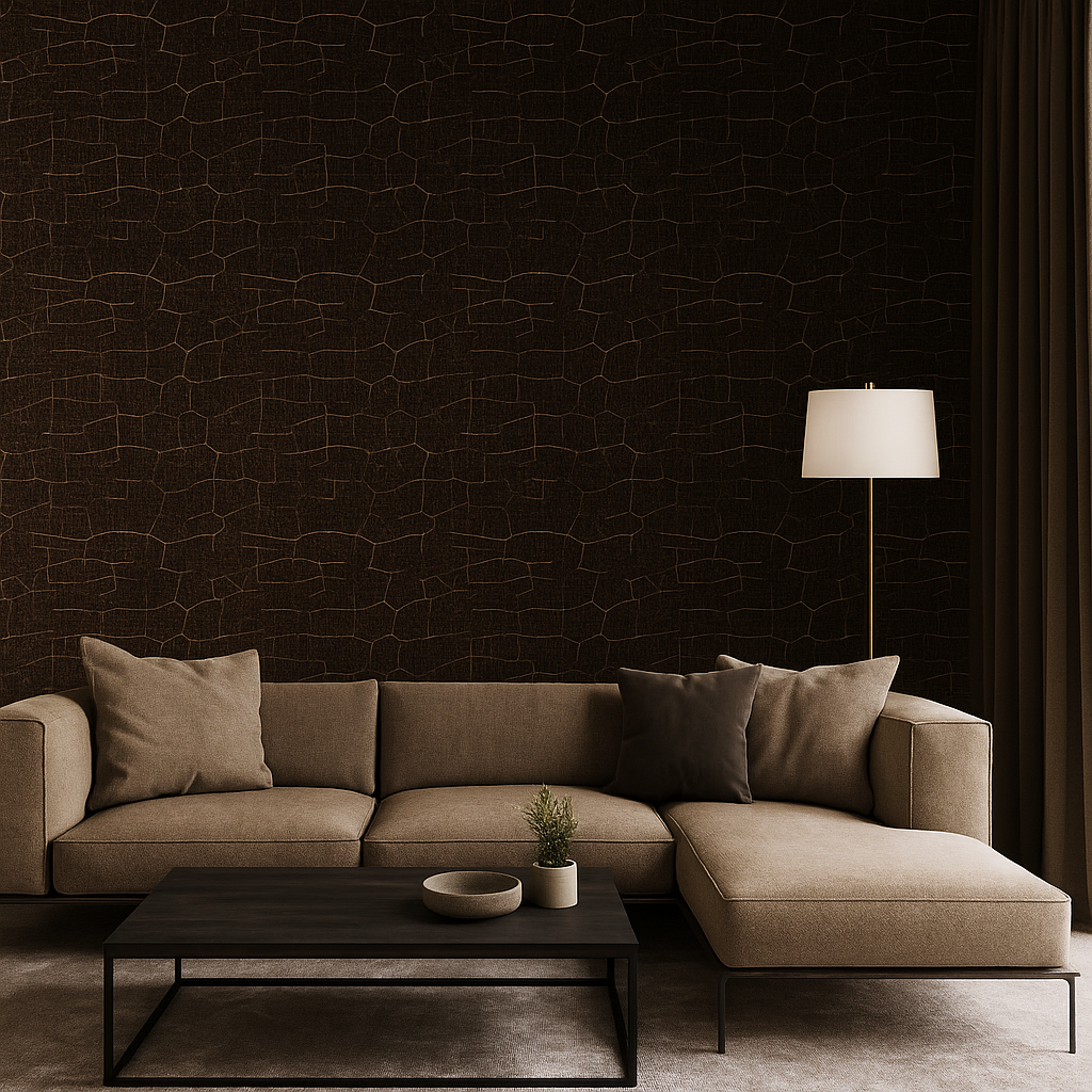 Urban Texture: Crackled Effect Black Wallpaper