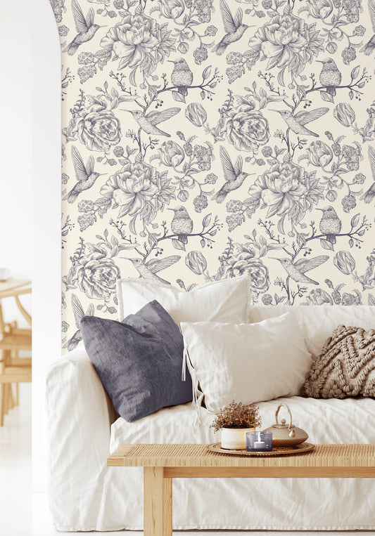 Hummingbird Peel and Stick Wallpaper (Self-Adhesive)
