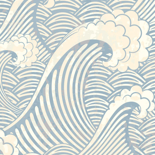 Japanese Wave Peel and Stick Wallpaper
