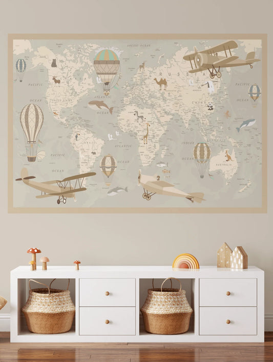 Kids Map of the World Decal