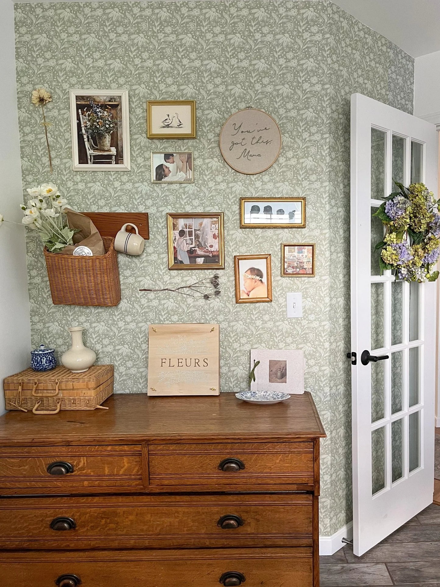 Lichen Green Peel and Stick Wallpaper