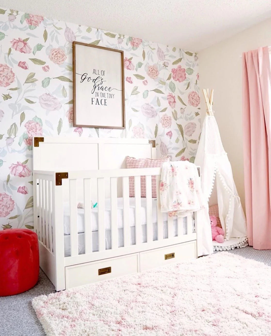 Milk And Peonies Peel and Stick Wallpaper