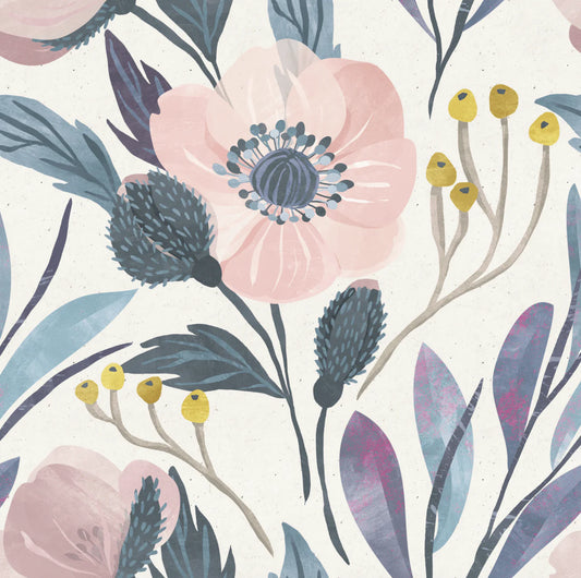 Moody Floral Wallpaper - 4 Sheets 96" w x 72" h