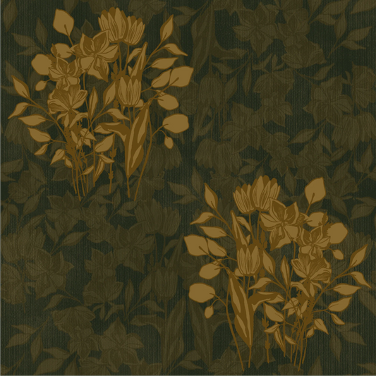 Mustard Leaf Peel and Stick Wallpaper, Removable and Self-Adhesive