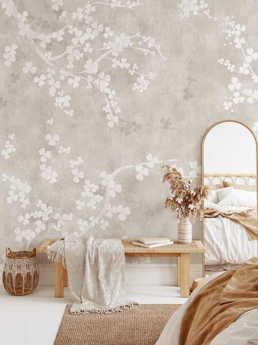 Natural Beige Fresco Wall Mural (Peel & Stick)