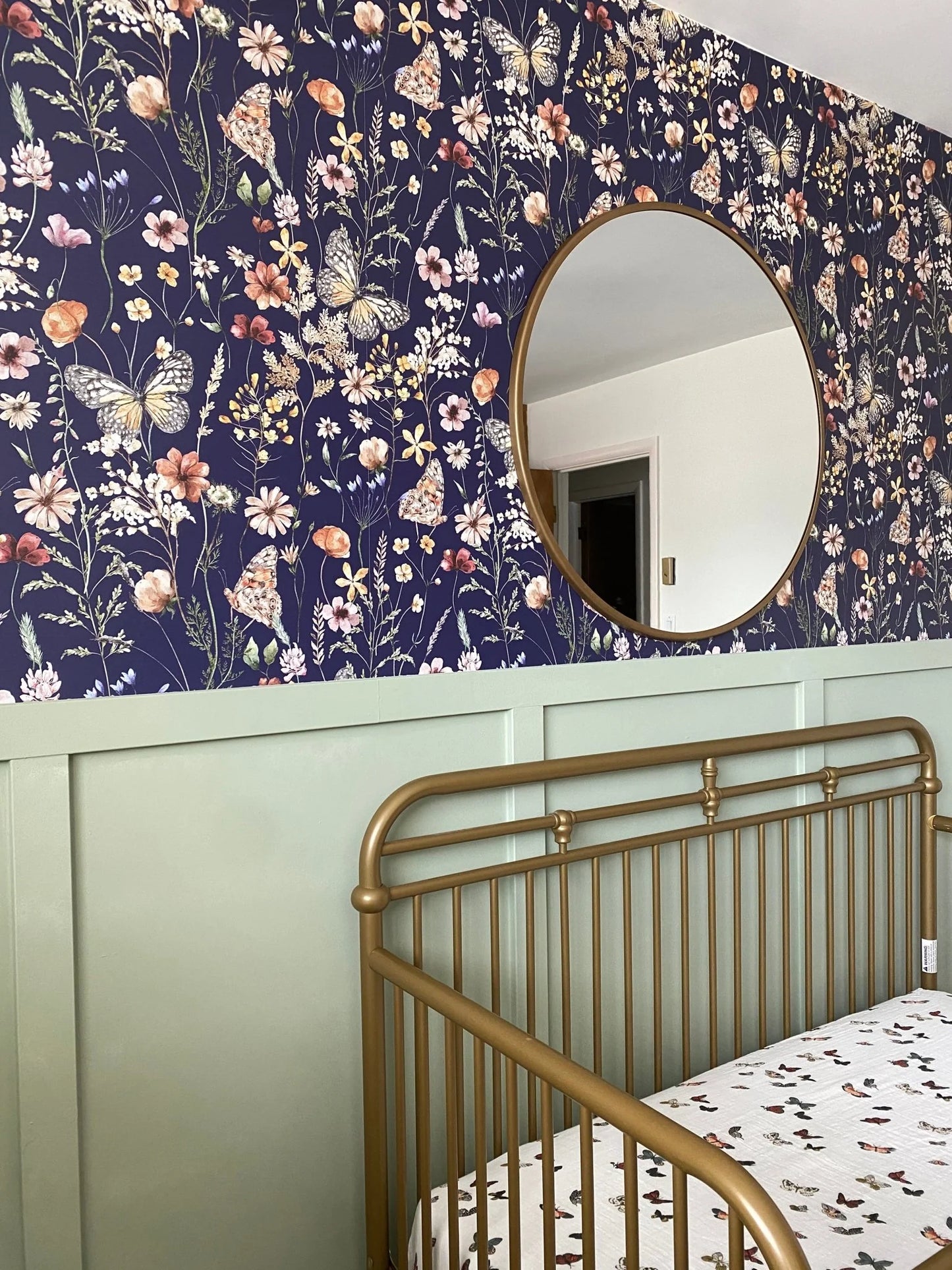 Navy Blue Butterfly Peel and Stick Wallpaper