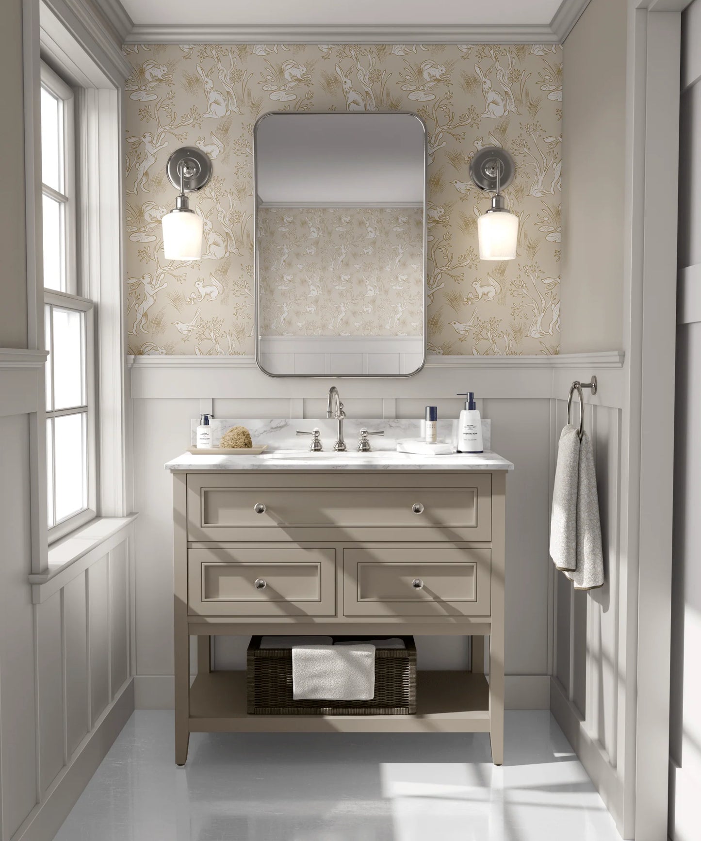 Neutral Nursery Removable Peel and Stick Wallpaper