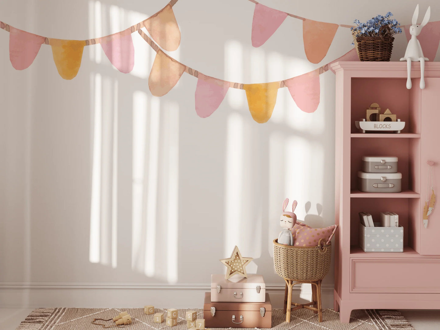 Pastel Bunting Wall Stickers
