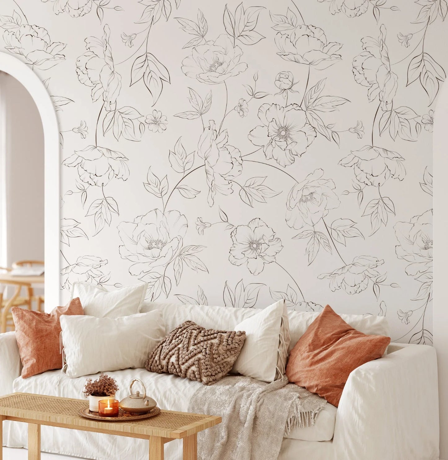 Peony Floral Peel and Stick Wallpaper