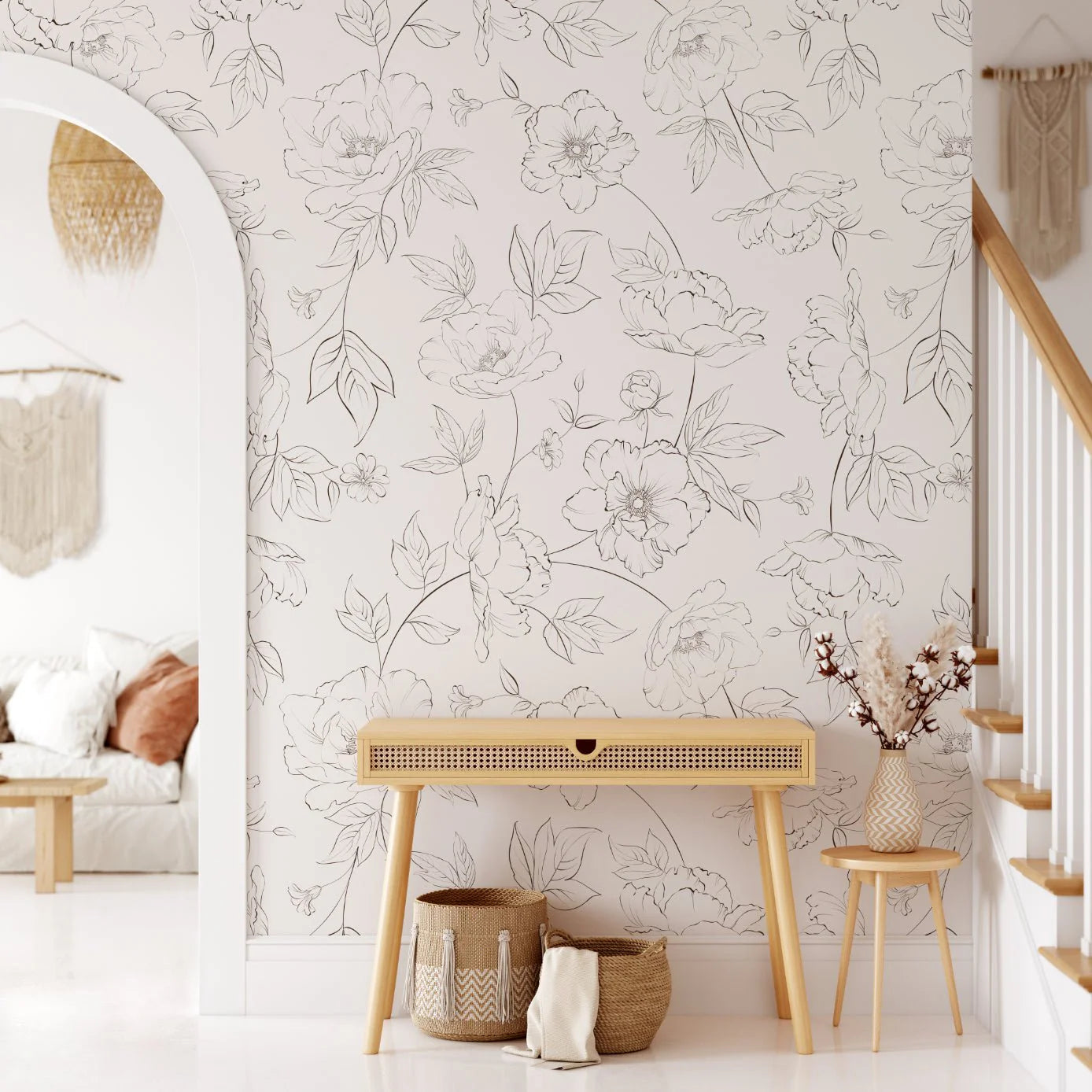 Peony Floral Peel and Stick Wallpaper