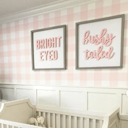 Pink Gingham Peel and Stick Wallpaper