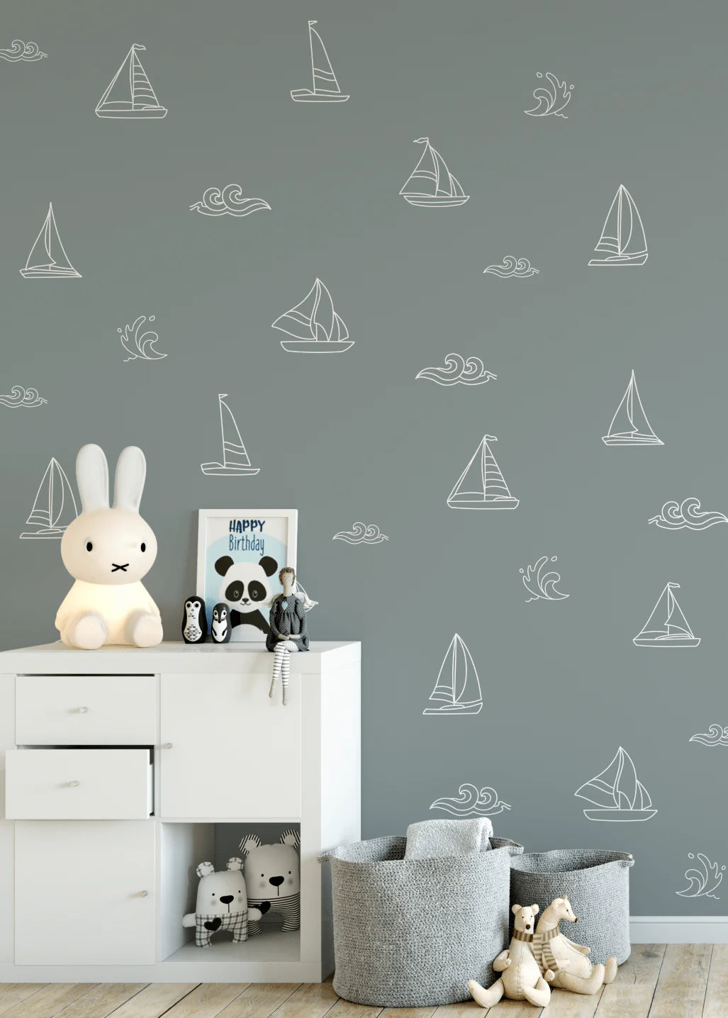 Simple Sailboat Decals (Peel and Stick Decals)