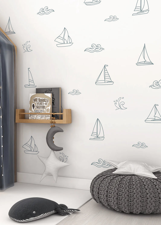 Simple Sailboat Decals (Peel and Stick Decals)
