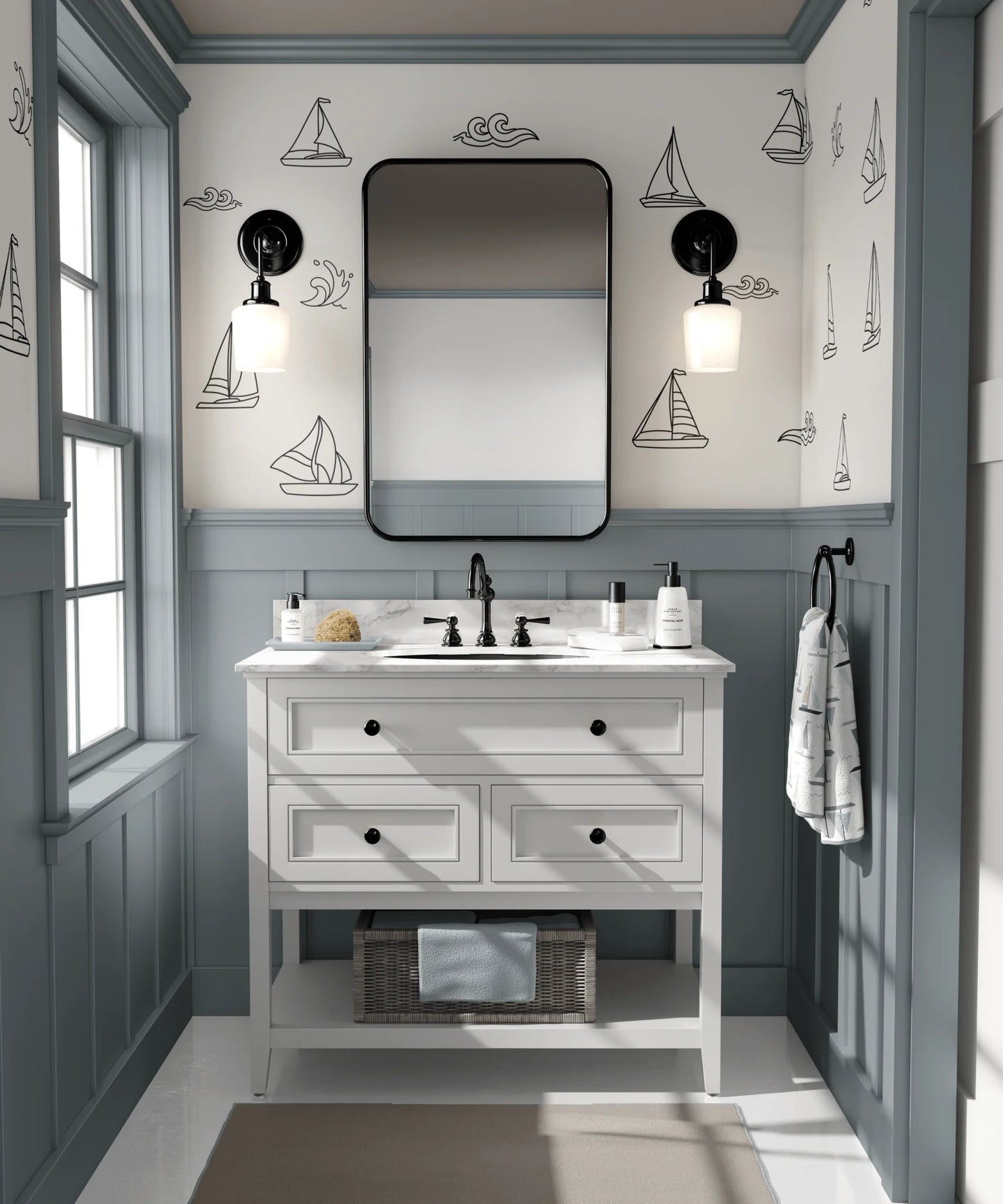 Simple Sailboat Decals (Peel and Stick Decals)