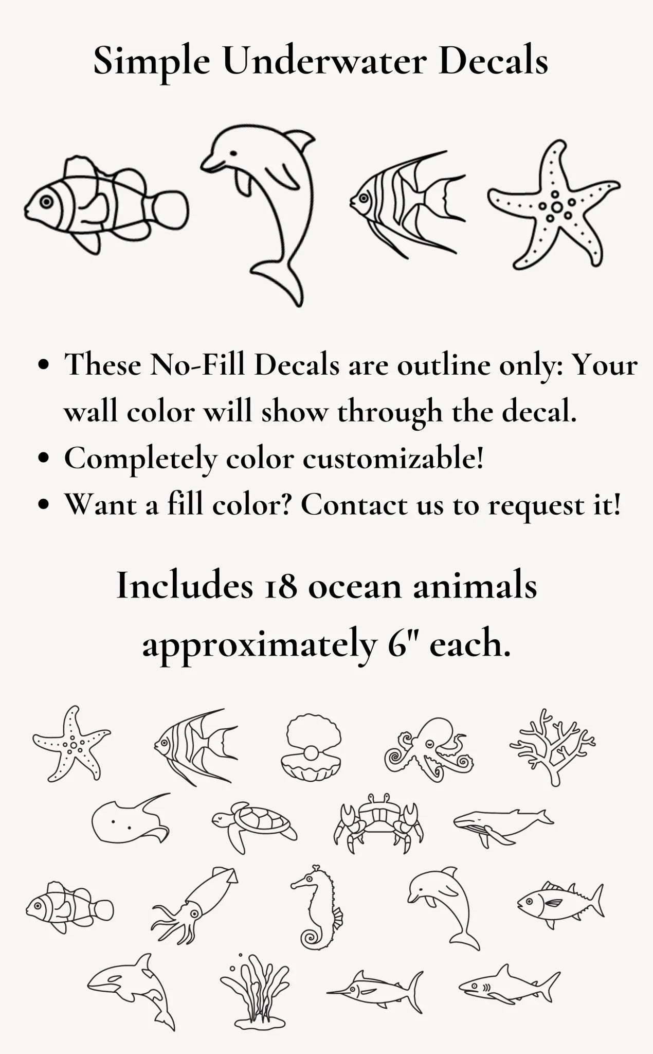 Simple Underwater Decals (Peel and Stick Decals)