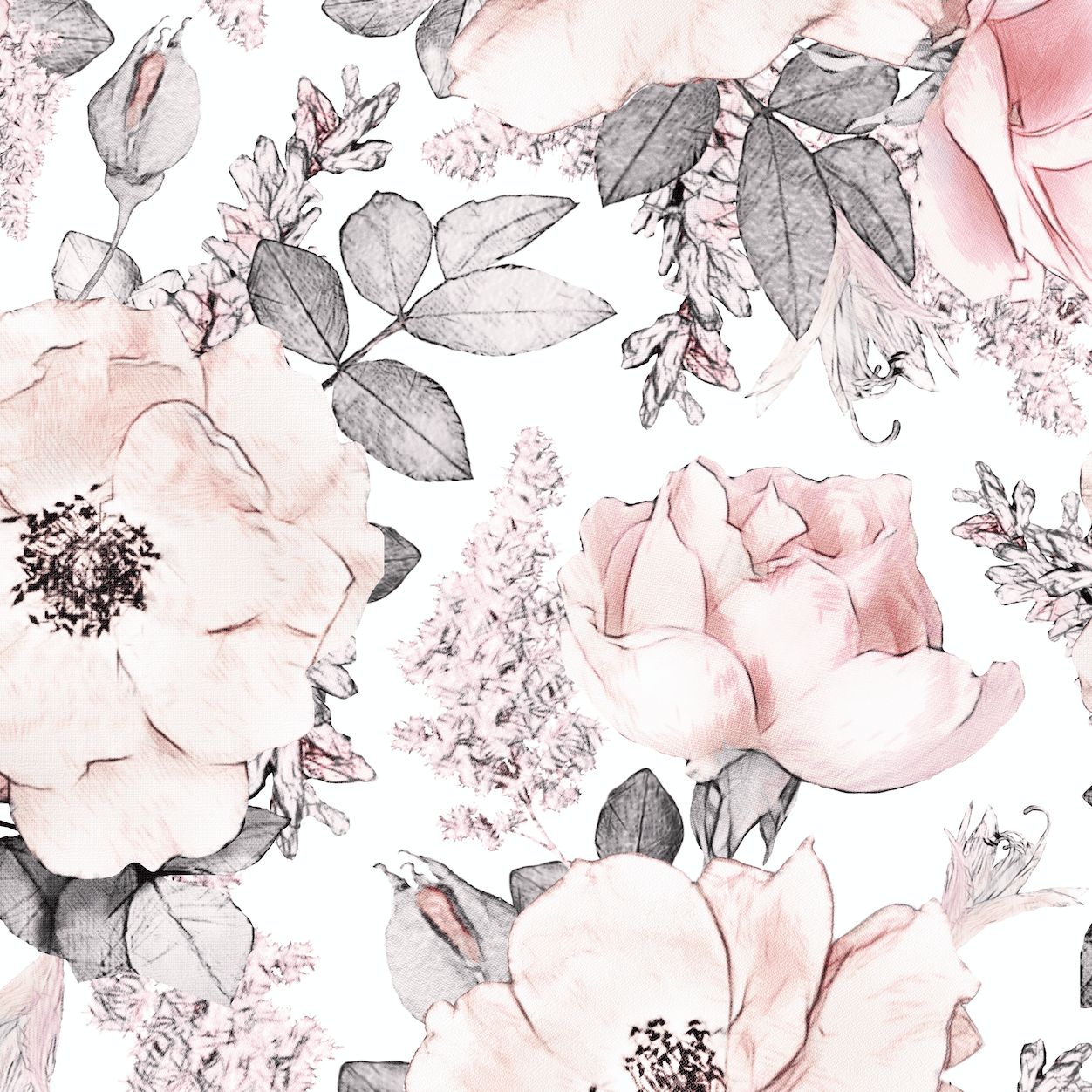 Snowy Rose Peel and Stick Wallpaper