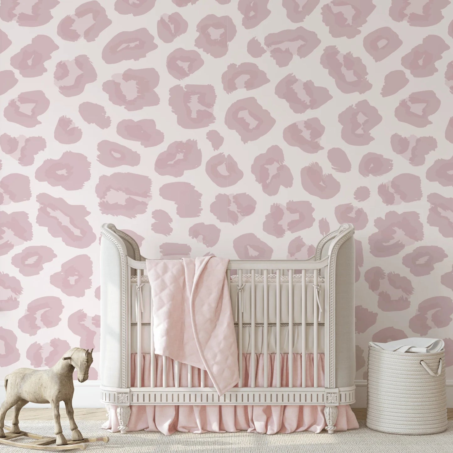 Soft Pink Animal Print Peel and Stick Wallpaper