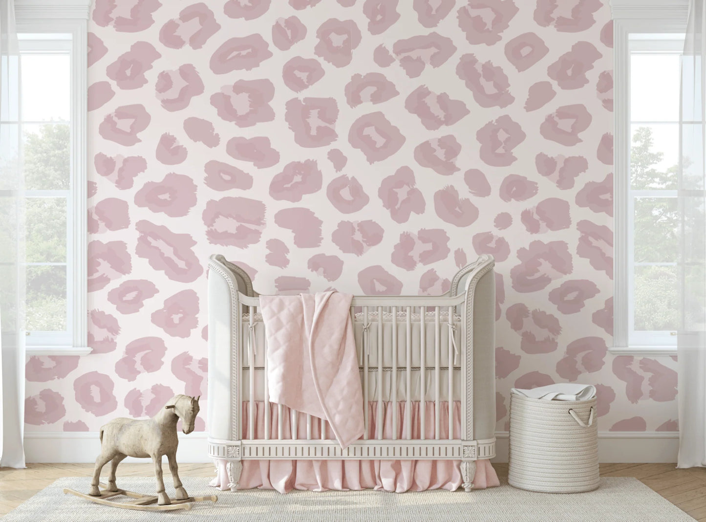 Soft Pink Animal Print Peel and Stick Wallpaper