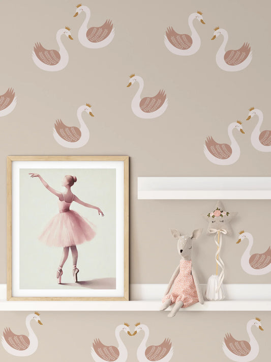 Swan Princess Wall Stickers (Peel and Stick Decals)