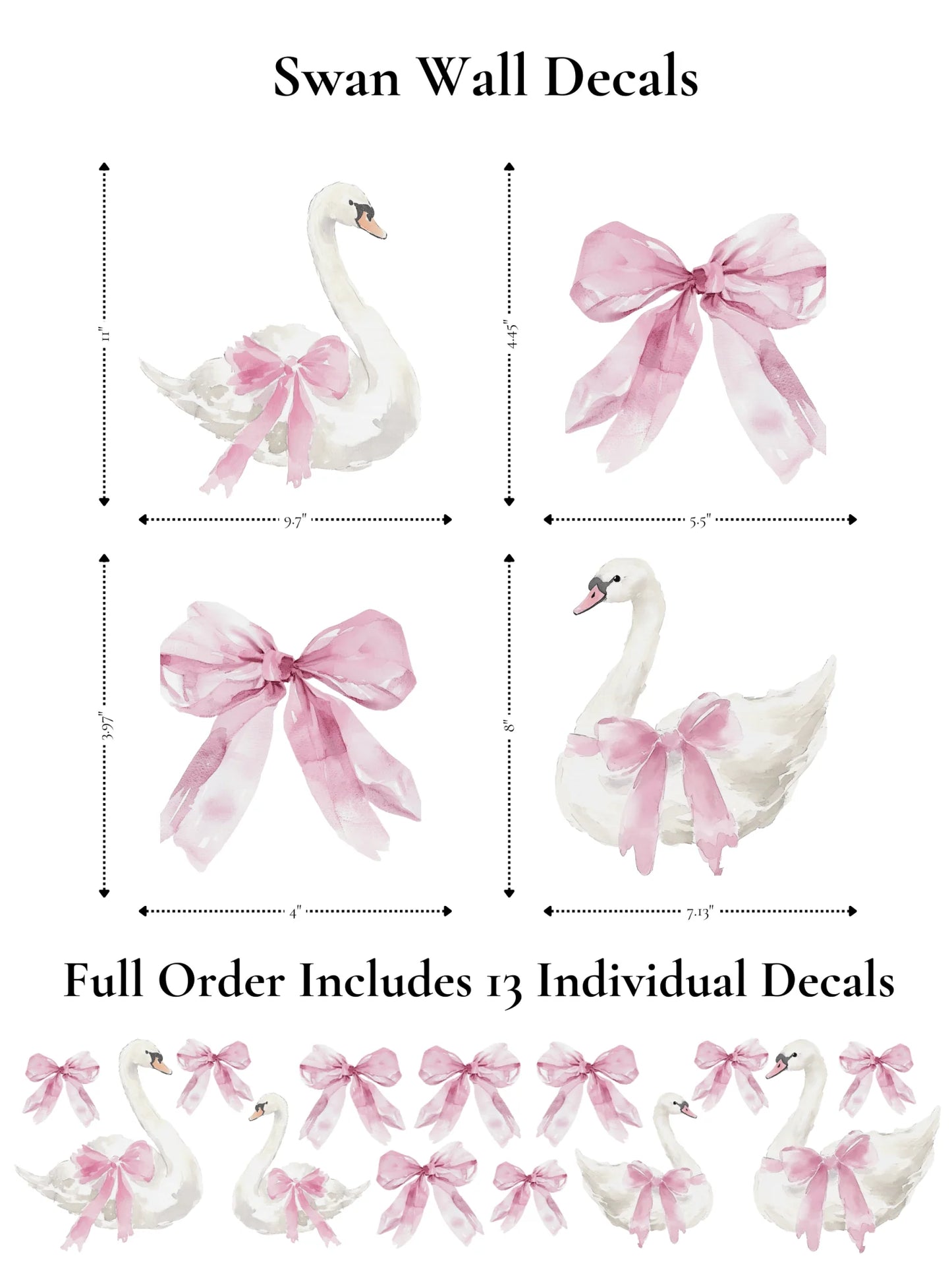 Swan Wall Stickers (Peel and Stick Decals)