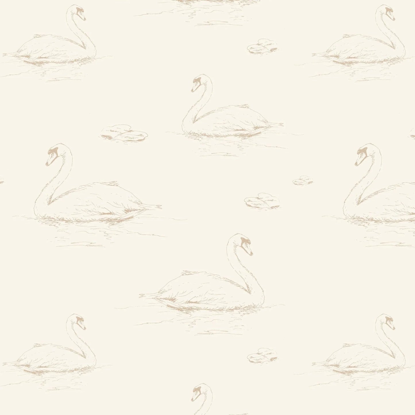 Swimming Swan Peel and Stick Removable Wallpaper