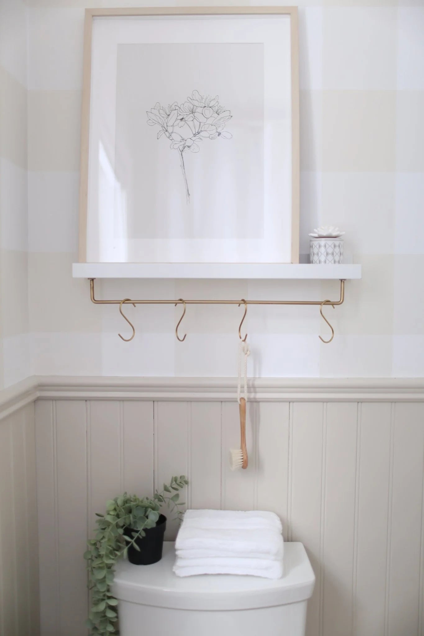 Tan Gingham Peel and Stick Wallpaper